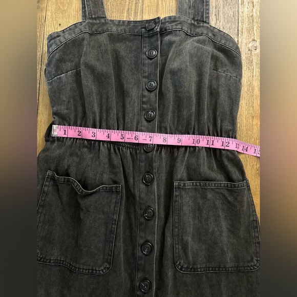 SHE + Sky Stylish Black Light Denim Dress Sleeveless with straps Western - Picture 10 of 13